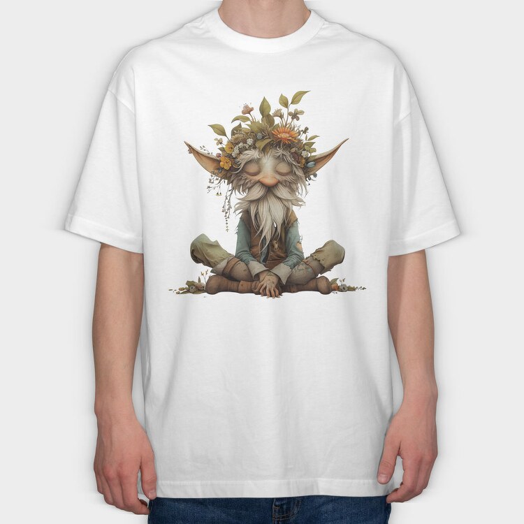 Gnome Flower Crown, Tricou Oversize Barbati (Unisex)