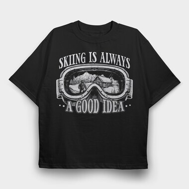 Ski Goggles Mountains, Tricou Oversize Barbati (Unisex)