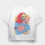 Skeleton Sphynx Cat, Tricou Oversize Barbati (Unisex)