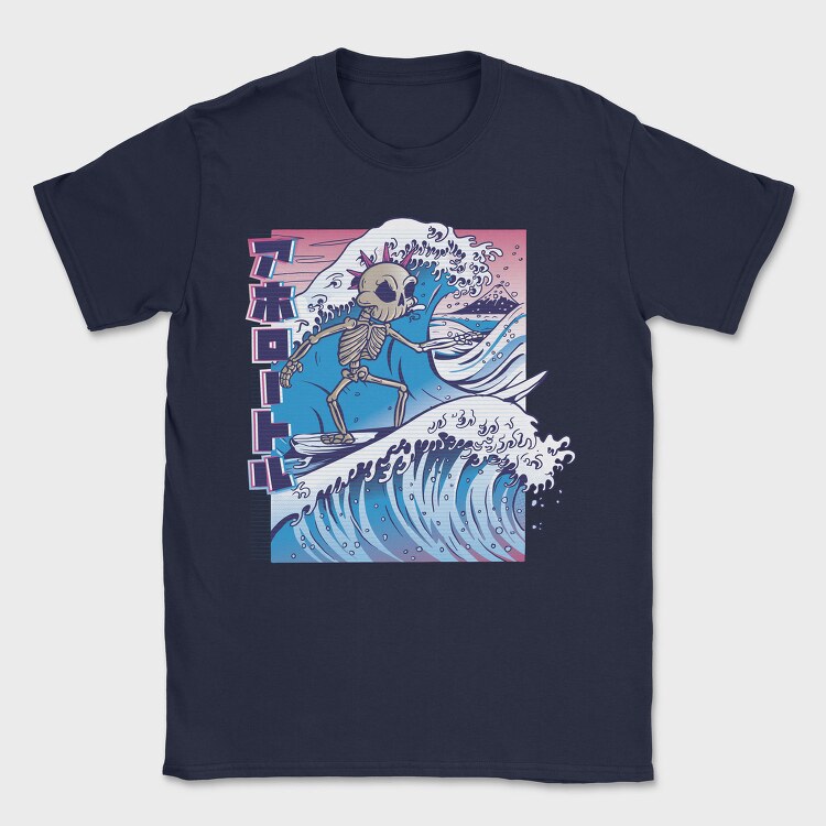 Skeleton Surf, Tricou Barbati (Unisex)