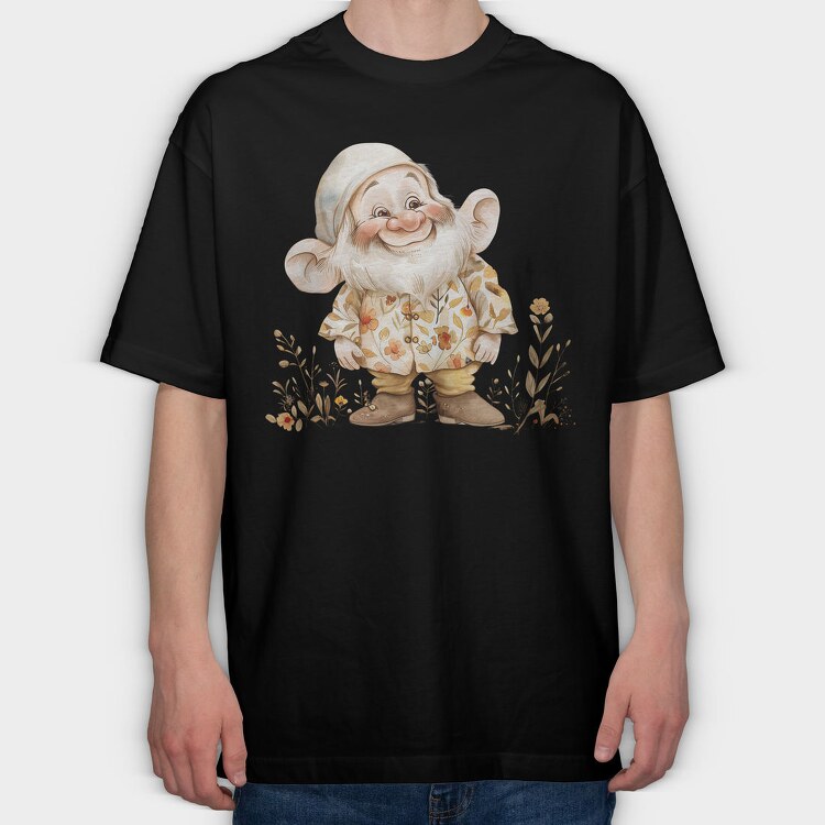 Gnome Flower Garden, Tricou Oversize Barbati (Unisex)