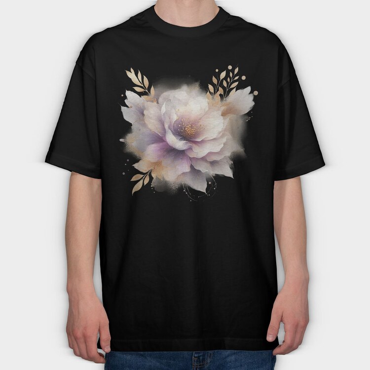 Gold Glow Flowers, Tricou Oversize Barbati (Unisex)