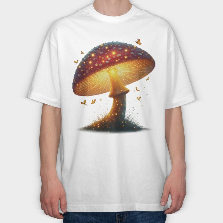Glowing Fairy Mushroom, Tricou Oversize Barbati (Unisex)