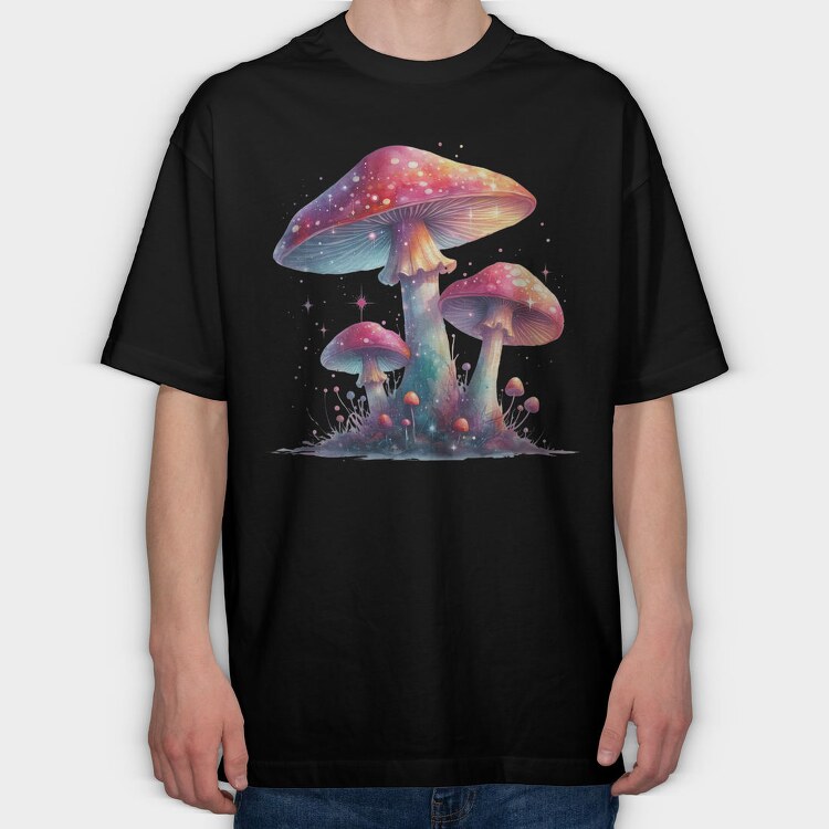 Glowing Fantasy Mushrooms, Tricou Oversize Barbati (Unisex)