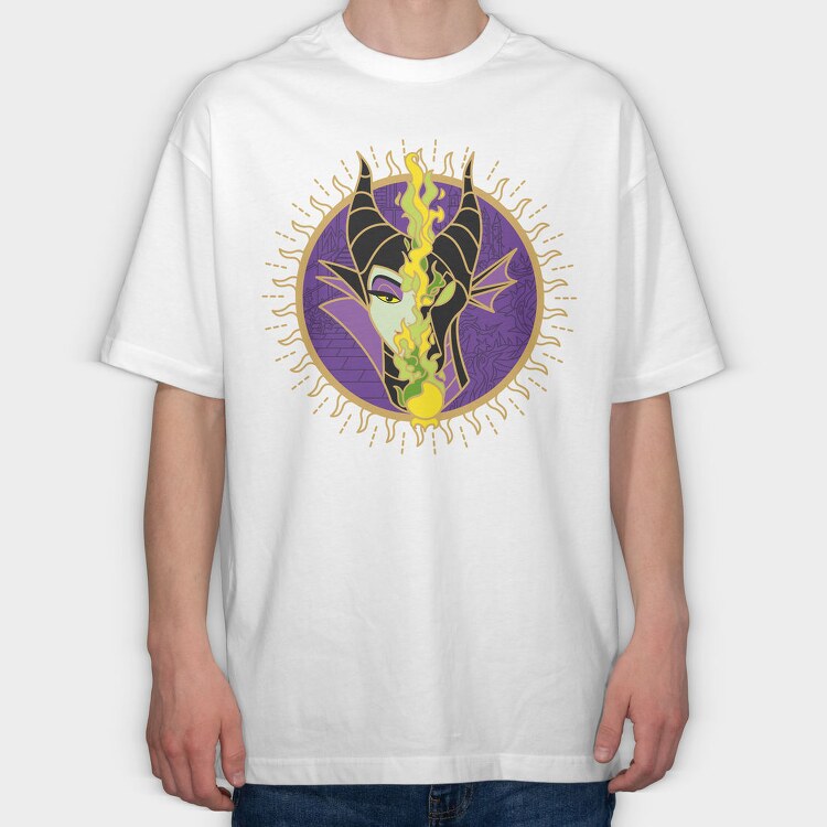 Maleficent Flame 1, Tricou Oversize Barbati (Unisex)