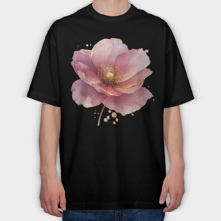 Gold Petal Glow, Tricou Oversize Barbati (Unisex)