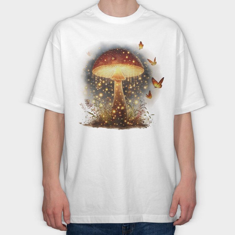 Glowing Mushroom Fantasy, Tricou Oversize Barbati (Unisex)