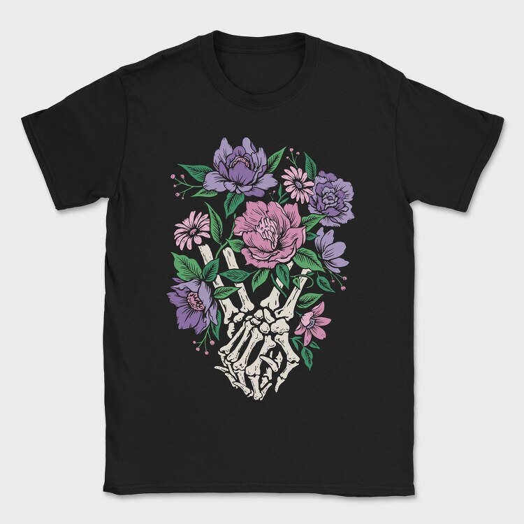 Skeleton Hands Flower, Tricou Barbati (Unisex)