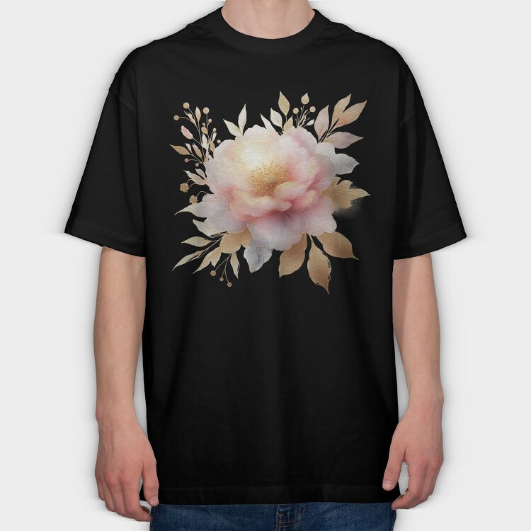 Golden Aura Glow, Tricou Oversize Barbati (Unisex)