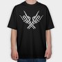 Skeleton Rock Horns, Tricou Oversize Barbati (Unisex)