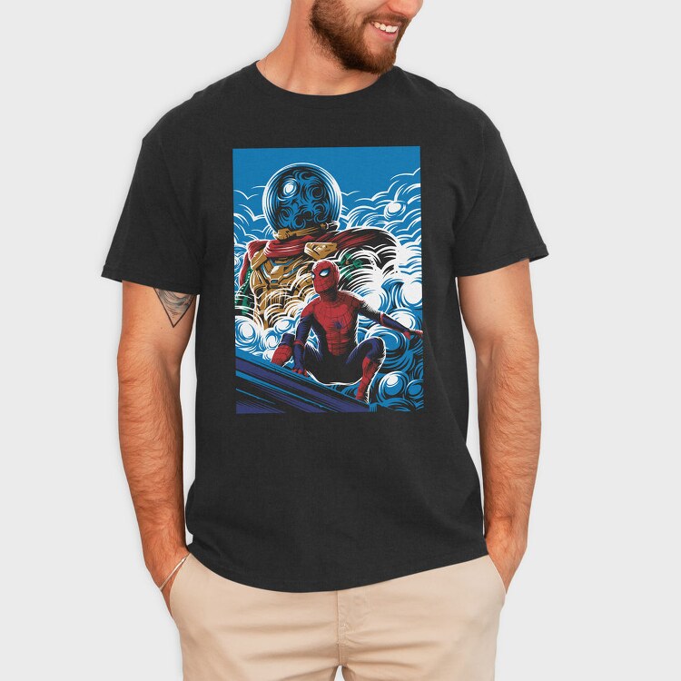 Spiderman Surfing Storm, Tricou Barbati (Unisex)