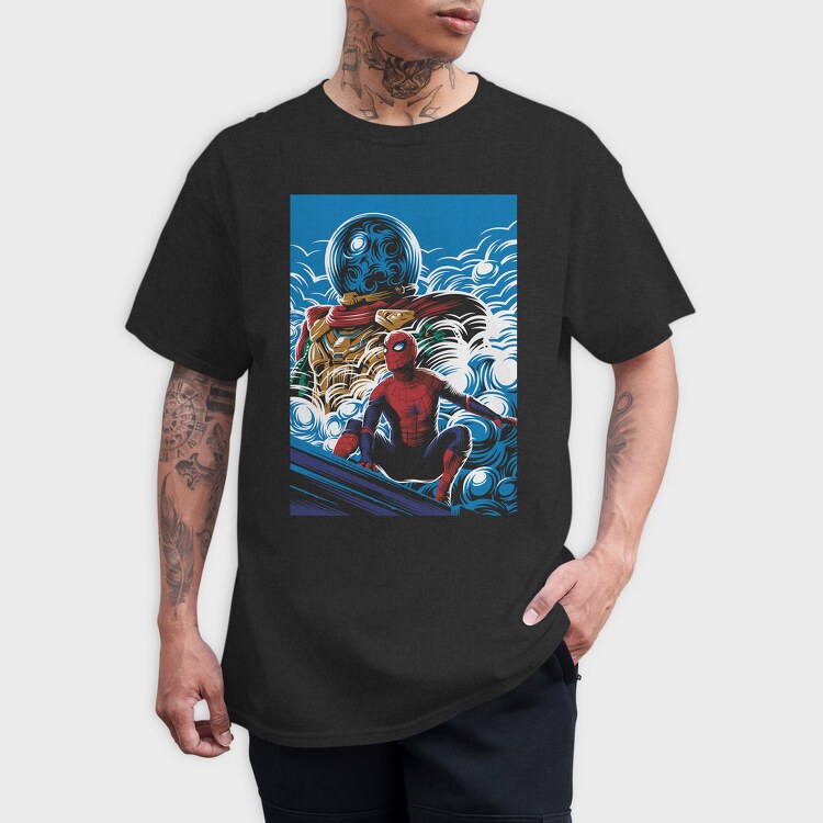Spiderman Surfing Storm, Tricou Barbati (Unisex)