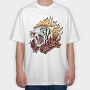 Flaming Tiger Roar, Tricou Oversize Barbati (Unisex)