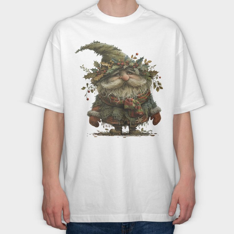 Gnome Holiday Muse, Tricou Oversize Barbati (Unisex)