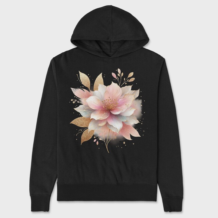 Golden Flower Bloom, Hanorac Oversize Barbati (Unisex)