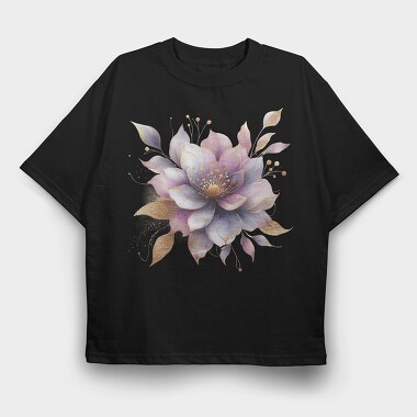 Golden Lotus Glow, Tricou Oversize Barbati (Unisex)