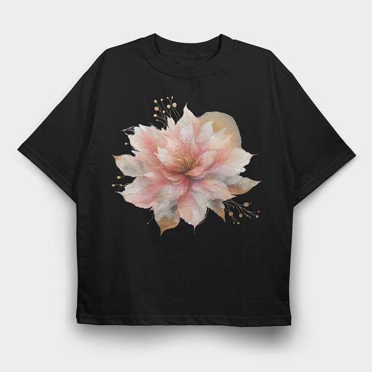 Golden Petals Glow, Tricou Oversize Barbati (Unisex)