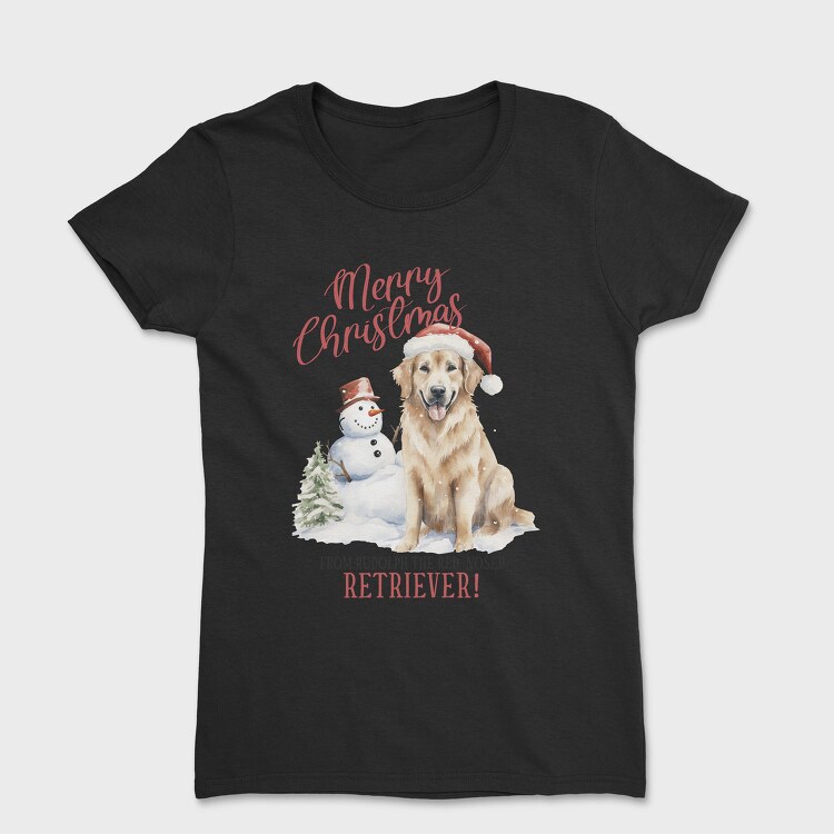 Golden Retriever Christmas Puns, Tricou Femei