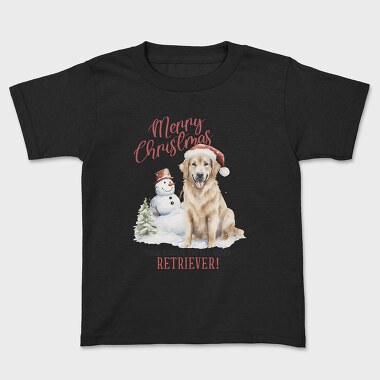 Golden Retriever Christmas Puns, Tricou Copii