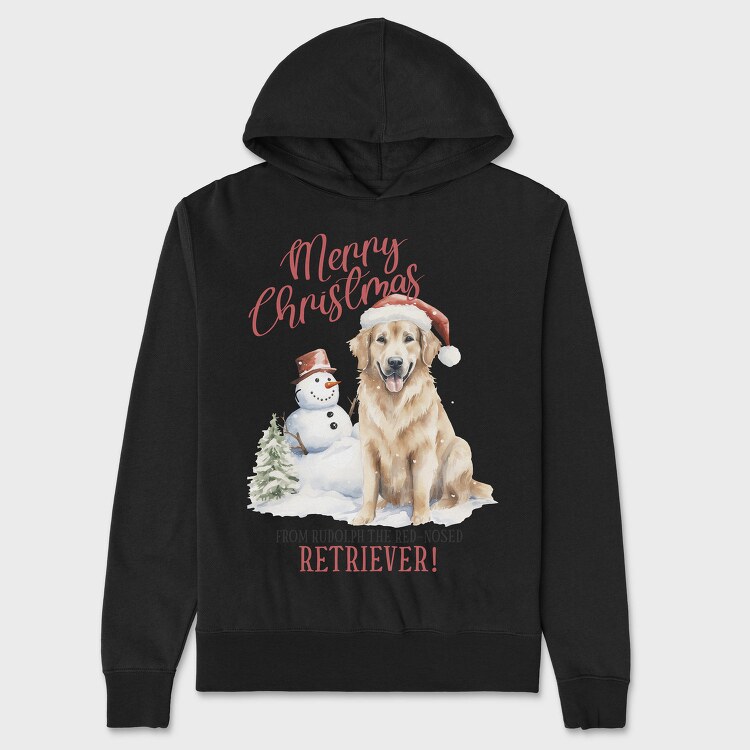 Golden Retriever Christmas Puns, Hanorac Oversize Barbati (Unisex)