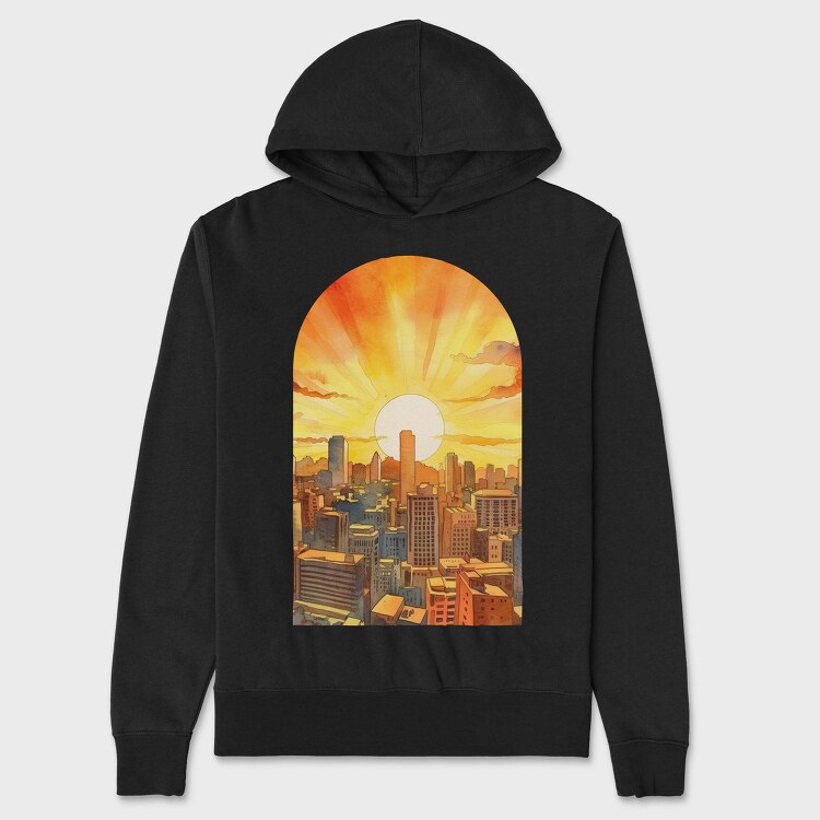 Golden Sunrise Metro, Hanorac Oversize Barbati (Unisex)