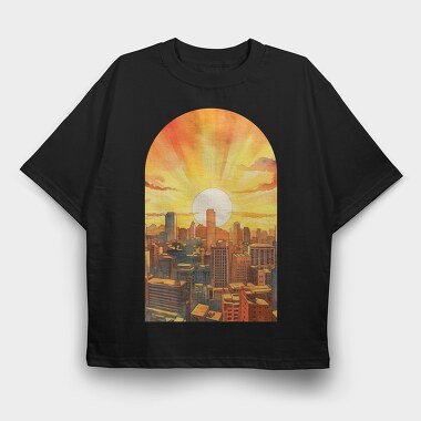 Golden Sunrise Metro, Tricou Oversize Barbati (Unisex)