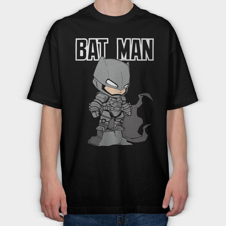 Batman Chibi Armor, Tricou Oversize Barbati (Unisex)