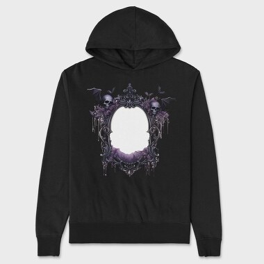 Gothic Halloween Mirror, Hanorac Oversize Barbati (Unisex)