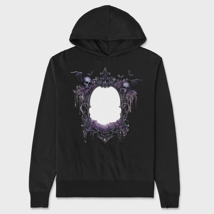 Gothic Halloween Mirror, Hanorac Oversize Barbati (Unisex)
