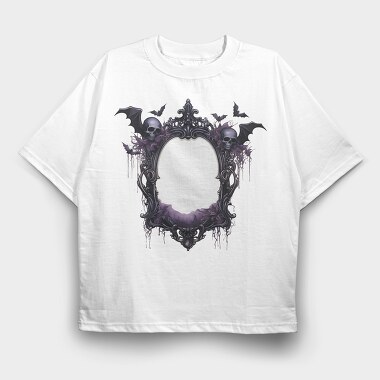 Gothic Halloween Mirror, Tricou Oversize Barbati (Unisex)