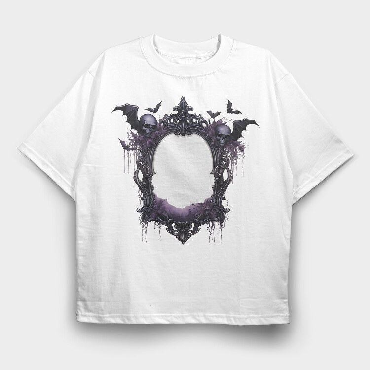 Gothic Halloween Mirror, Tricou Oversize Barbati (Unisex)