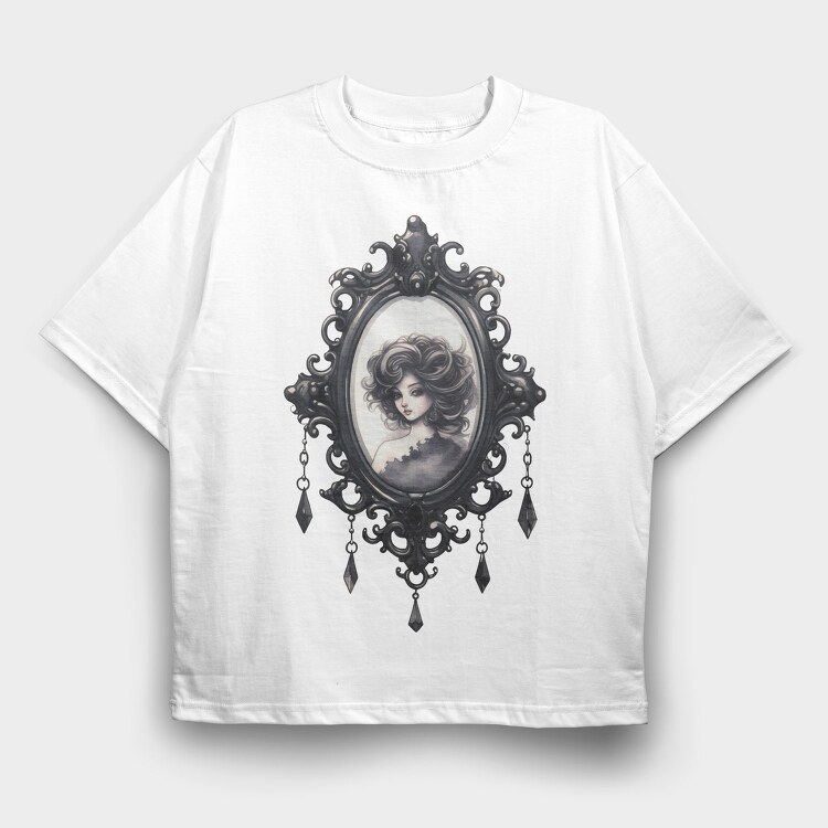 Gothic Mirror Frame, Tricou Oversize Barbati (Unisex)