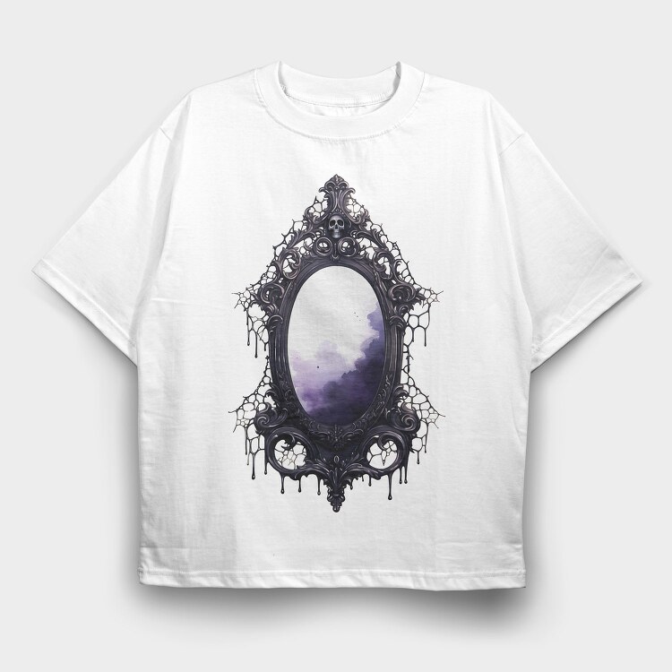 Gothic Mirror Sublimation, Tricou Oversize Barbati (Unisex)