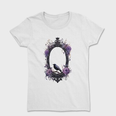 Gothic Moon Crow Mirror, Tricou Femei