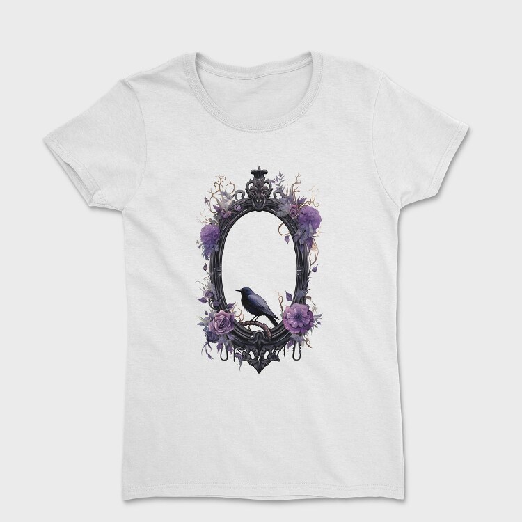 Gothic Moon Crow Mirror, Tricou Femei