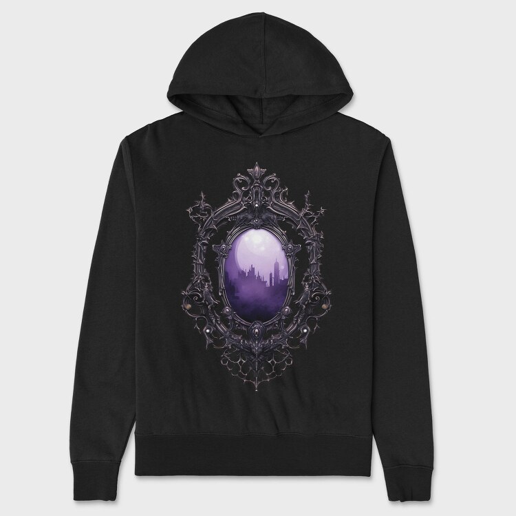 Gothic Silhouette Mirror, Hanorac Oversize Barbati (Unisex)