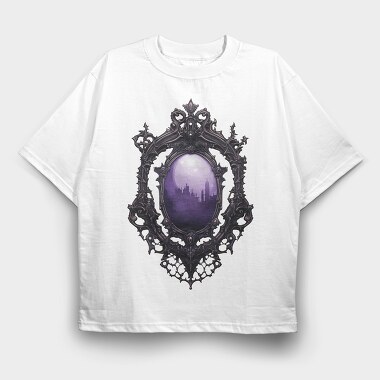Gothic Silhouette Mirror, Tricou Oversize Barbati (Unisex)