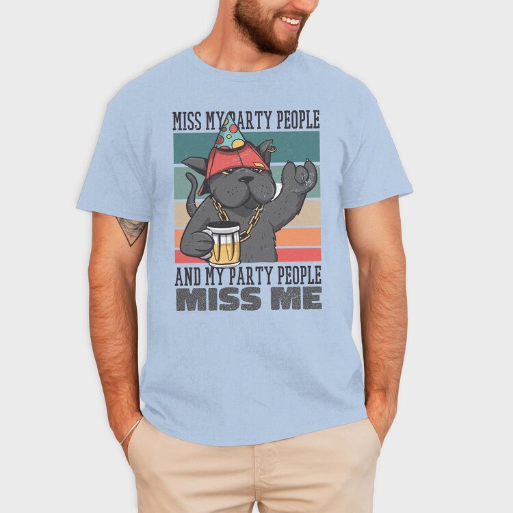 Party Cat, Tricou Barbati (Unisex)