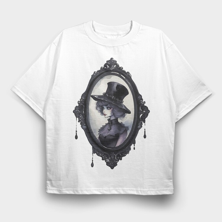Gothic Witch Mirror, Tricou Oversize Barbati (Unisex)