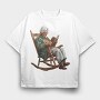 Grandma Reading Book, Tricou Oversize Barbati (Unisex)