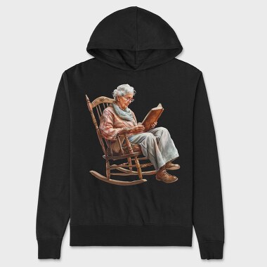 Grandma Reading Books, Hanorac Oversize Barbati (Unisex)