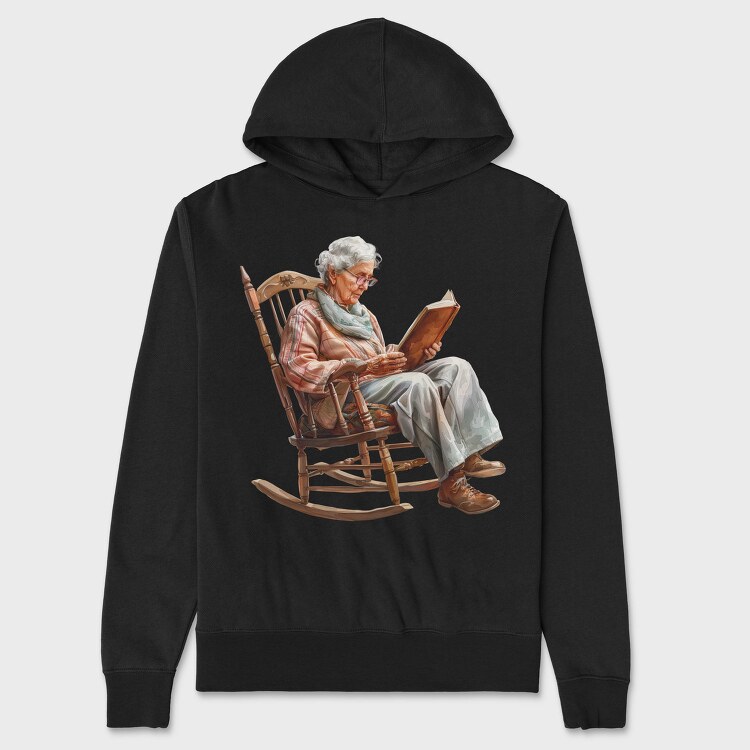 Grandma Reading Books, Hanorac Oversize Barbati (Unisex)
