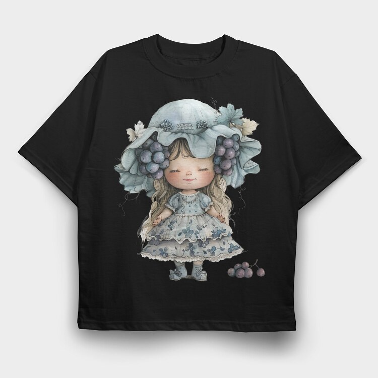 Grape Fairy Girl, Tricou Oversize Barbati (Unisex)
