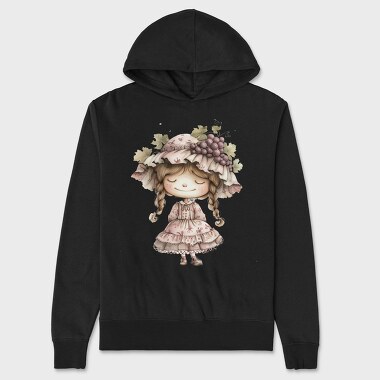 Grape Vintage Girl, Hanorac Oversize Barbati (Unisex)