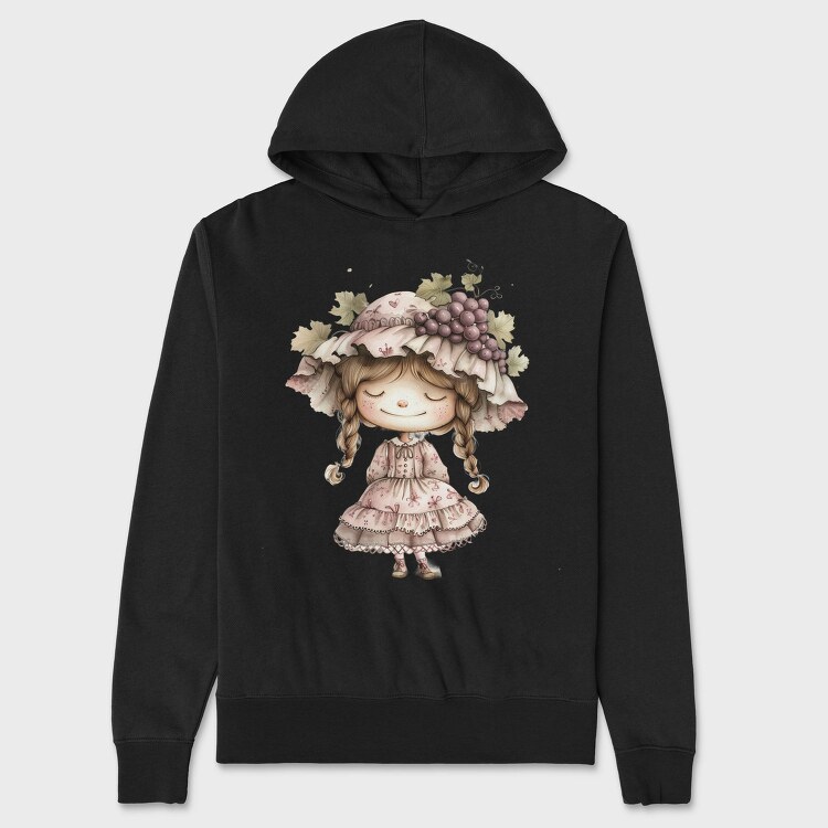 Grape Vintage Girl, Hanorac Oversize Barbati (Unisex)
