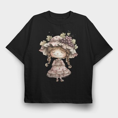 Grape Vintage Girl, Tricou Oversize Barbati (Unisex)