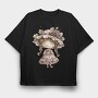 Grape Vintage Girl, Tricou Oversize Barbati (Unisex)