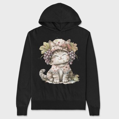 Grape Vintage Kitten, Hanorac Oversize Barbati (Unisex)
