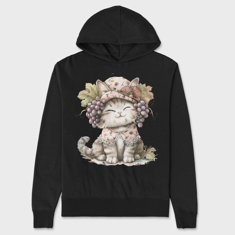 Grape Vintage Kitten, Hanorac Oversize Barbati (Unisex)