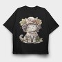 Grape Vintage Kitten, Tricou Oversize Barbati (Unisex)